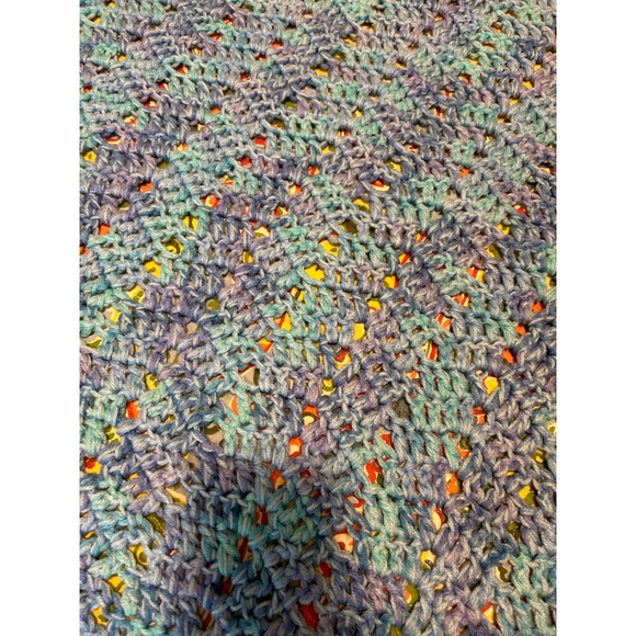 Handmade Crochet Blanket- Purple and Blue Throw - Picture 3 of 3